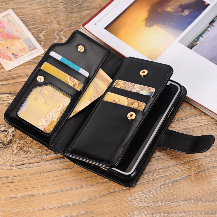 For iPhone X / XS 2 in 1 PU Leather 3-layer Horizontal Flip Protective Case with Card Slots & Wallet