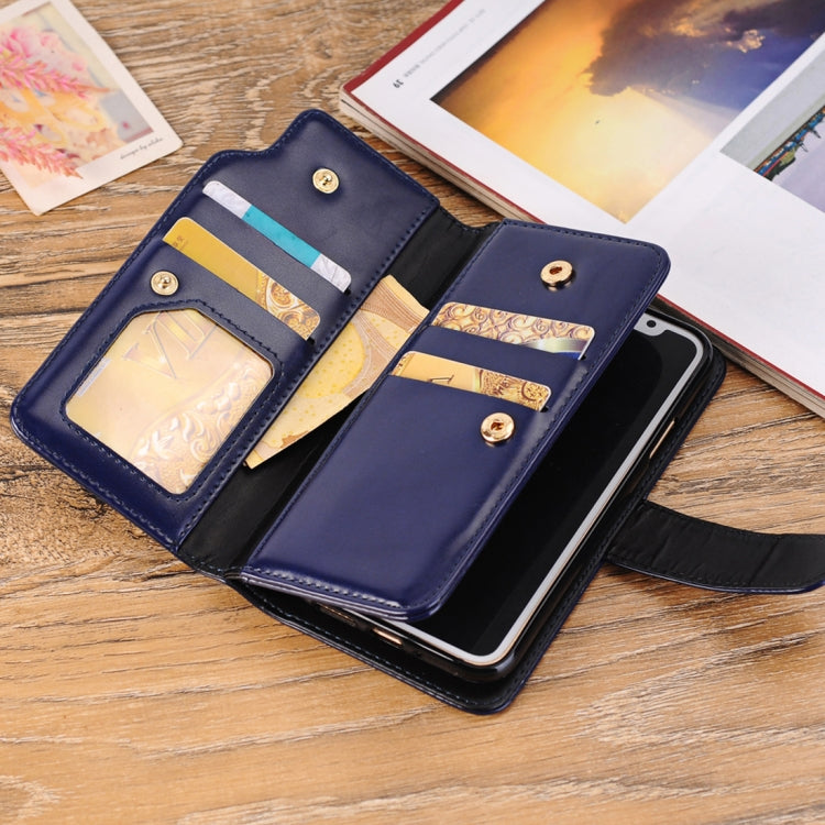 For iPhone X / XS 2 in 1 PU Leather 3-layer Horizontal Flip Protective Case with Card Slots & Wallet