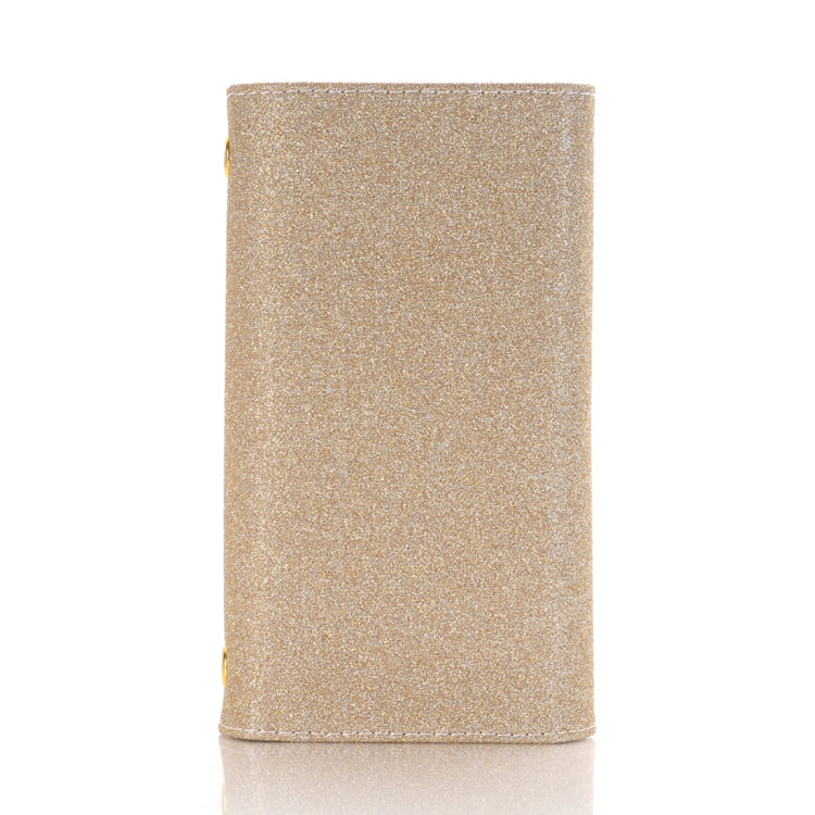 For iPhone X / XS Glitter Powder Frosted Shoulder Bag Horizontal Flip Leather Case Cover with Card Slots