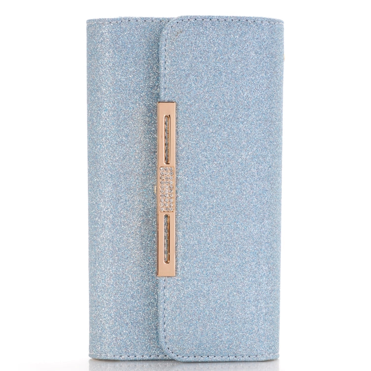 For iPhone X / XS Glitter Powder Frosted Shoulder Bag Horizontal Flip Leather Case Cover with Card Slots