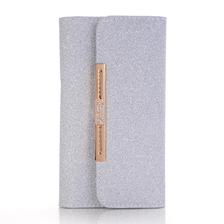 For iPhone X / XS Glitter Powder Frosted Shoulder Bag Horizontal Flip Leather Case Cover with Card Slots