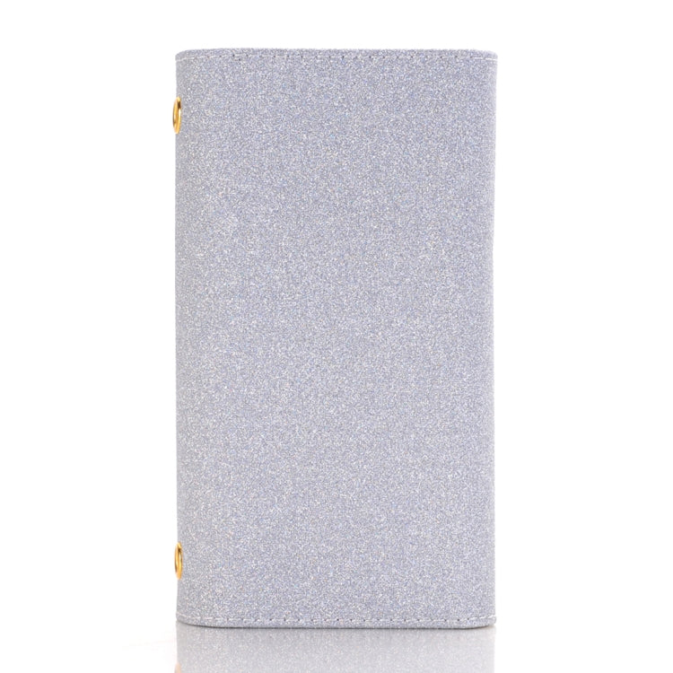 For iPhone X / XS Glitter Powder Frosted Shoulder Bag Horizontal Flip Leather Case Cover with Card Slots