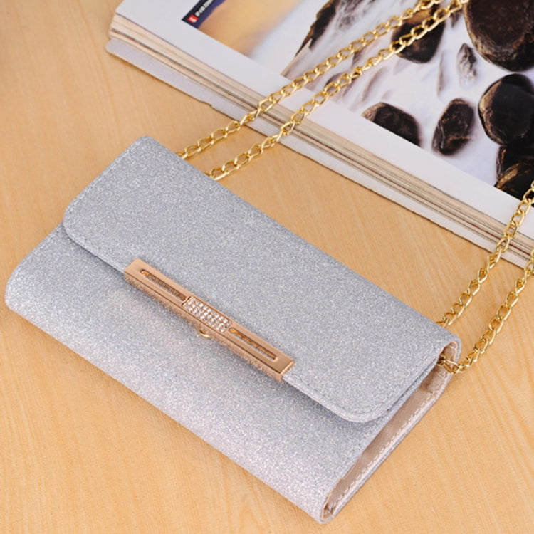 For iPhone X / XS Glitter Powder Frosted Shoulder Bag Horizontal Flip Leather Case Cover with Card Slots