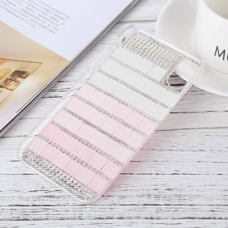 For iPhone X / XS Fox Head Pattern Diamond Protective Hard Back Cover Case