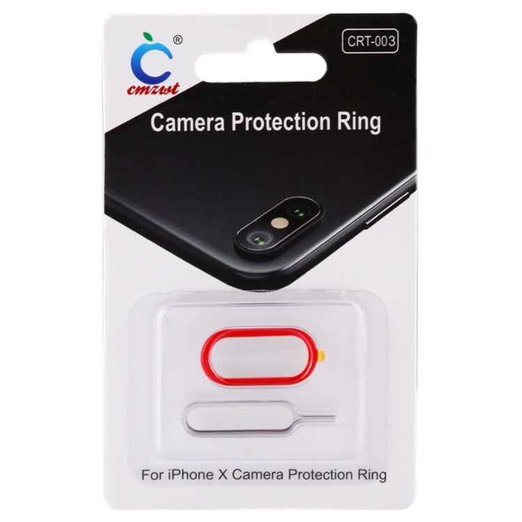 For iPhone X Rear Camera Lens Protection Ring Cover with Tray Eject Tool Needle