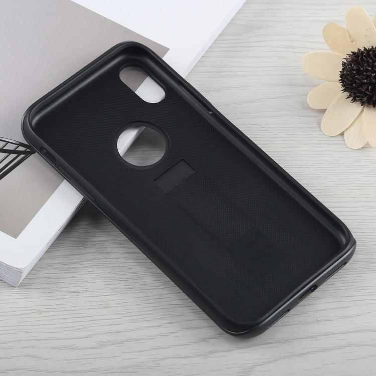 For iPhone X / XS PC + Silicone Vertical Texture Case with Holder