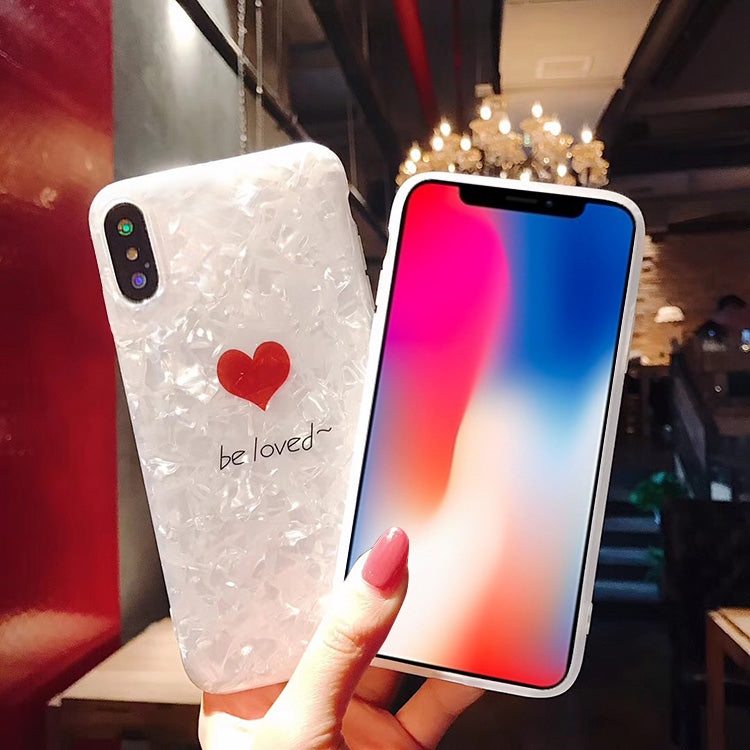 For iPhone X / XS Shell Heart Pattern Case