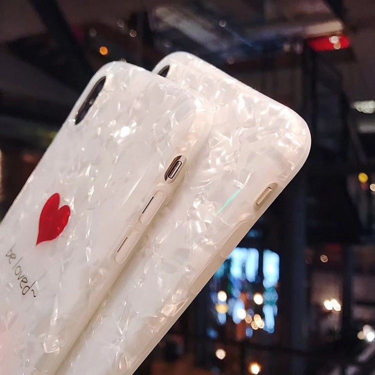 For iPhone X / XS Shell Heart Pattern Case