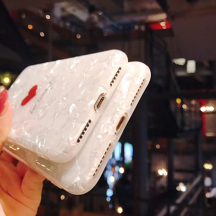 For iPhone X / XS Shell Heart Pattern Case