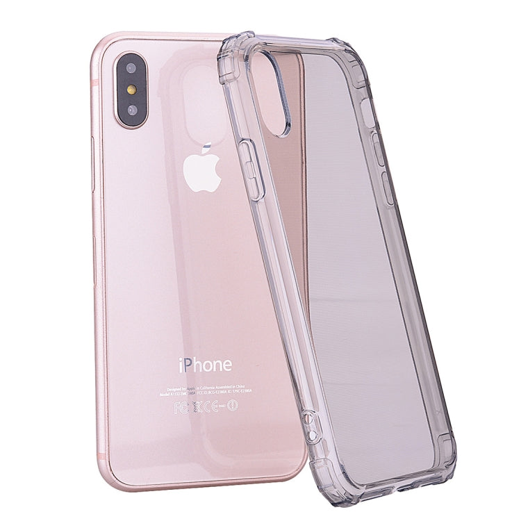 For iPhone X / XS Simple Style TPU Hockproof Protective Cover Case(Grey)