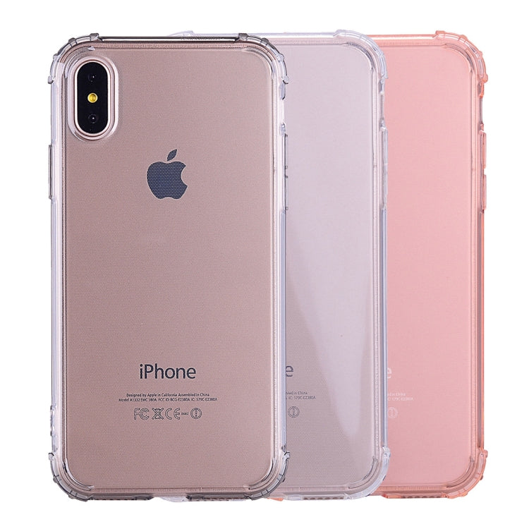 For iPhone X / XS Simple Style TPU Hockproof Protective Cover Case(Grey)