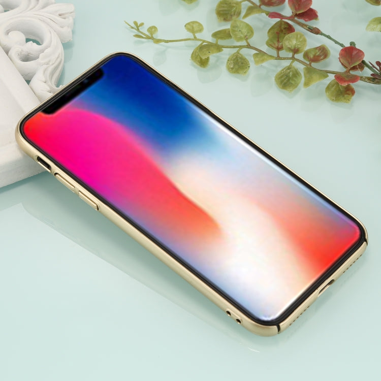 For iPhone X / XS Fully Wrapped Drop-proof Electroplating PC Protective Case Back Cover
