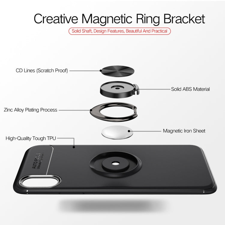 For iPhone X / XS Metal Ring Holder 360 Degree Rotating TPU Case