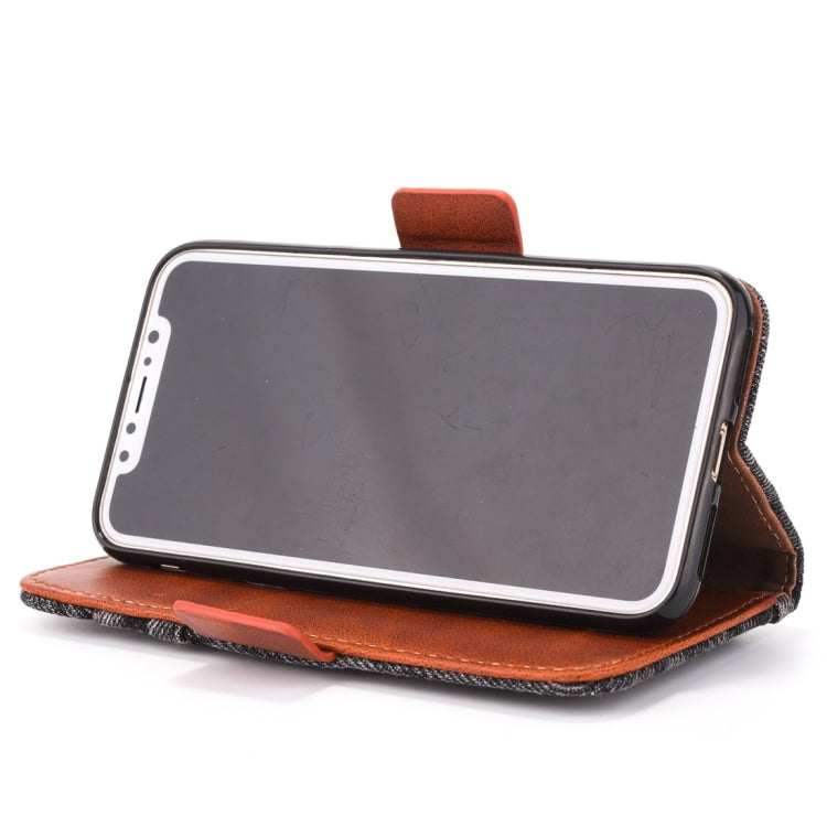 For iPhone X / XS Denim Texture TPU + PU Horizontal Flip Leather Case with Holder & Card Slots & Wallet