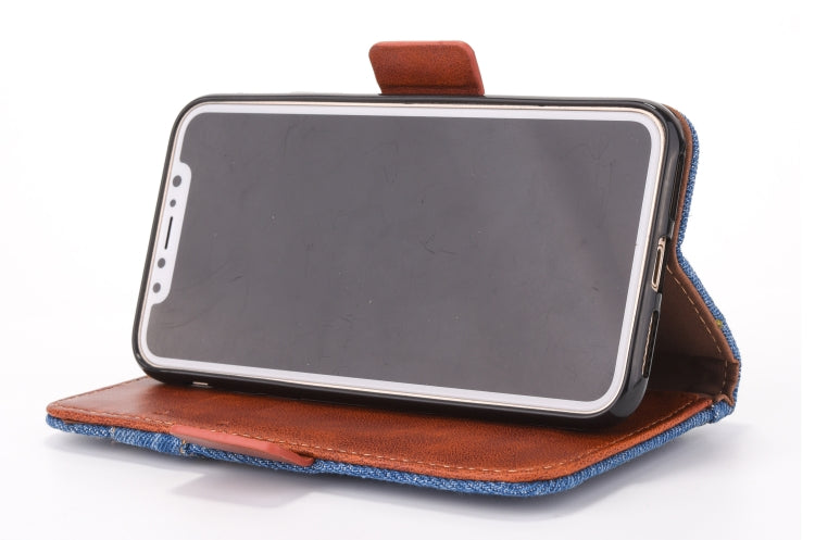 For iPhone X / XS Denim Texture TPU + PU Horizontal Flip Leather Case with Holder & Card Slots & Wallet
