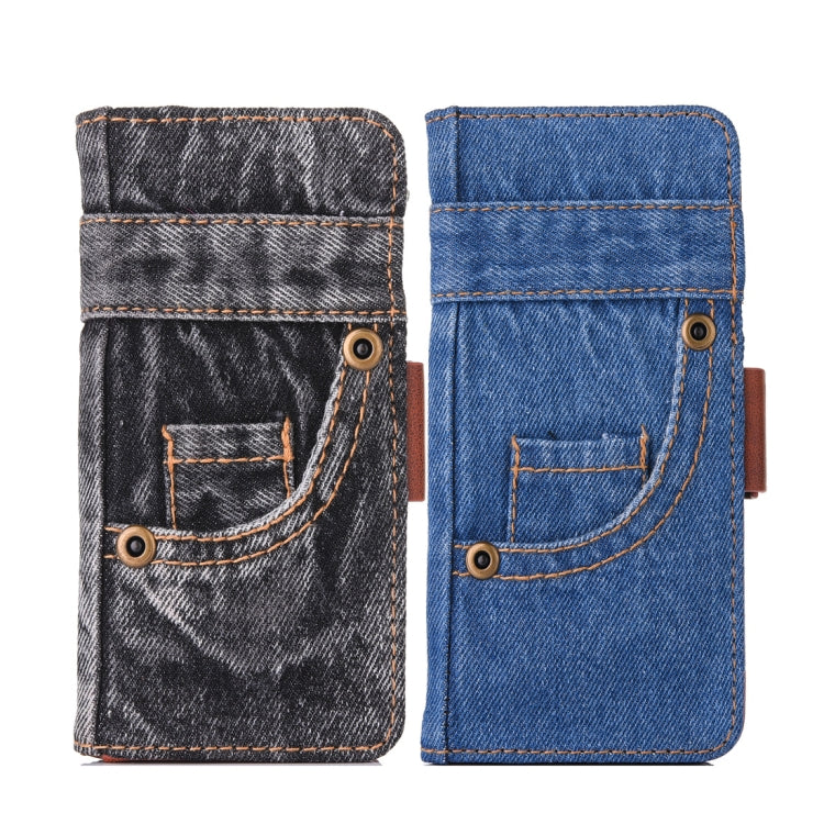For iPhone X / XS Denim Texture TPU + PU Horizontal Flip Leather Case with Holder & Card Slots & Wallet
