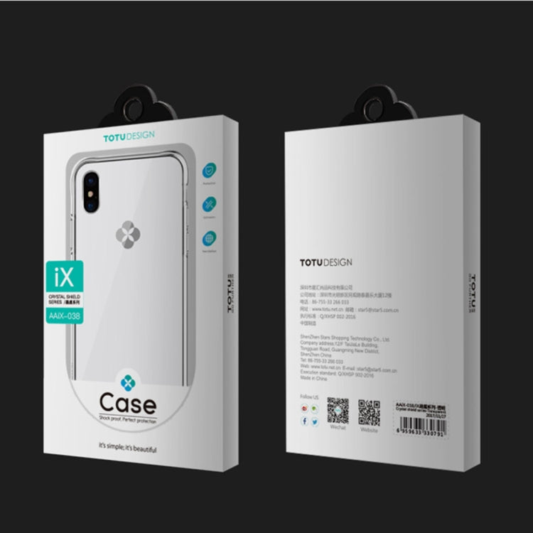 For iPhone X / XS TOTUDESIGN Crystal Shield Series TPU Transparent Soft Case  (Transparent)