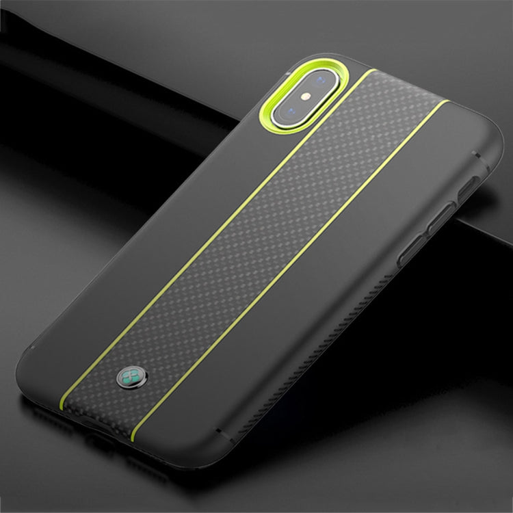 For iPhone X / XS TOTUDESIGN Colourful Series TPU+PC+Carbon Fibre Protective Case