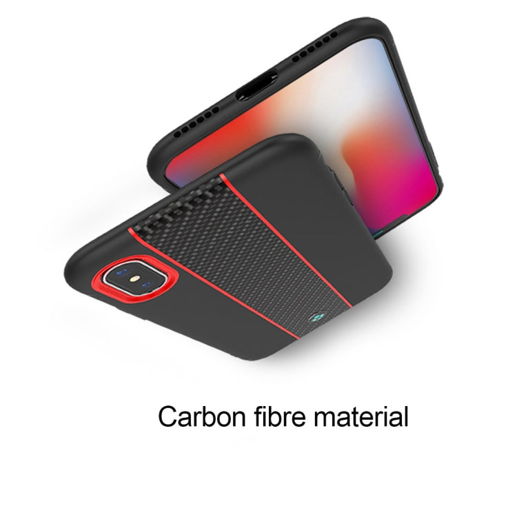 For iPhone X / XS TOTUDESIGN Colourful Series TPU+PC+Carbon Fibre Protective Case