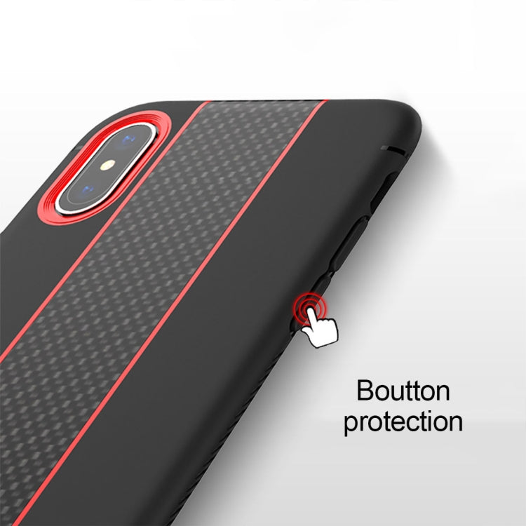 For iPhone X / XS TOTUDESIGN Colourful Series TPU+PC+Carbon Fibre Protective Case