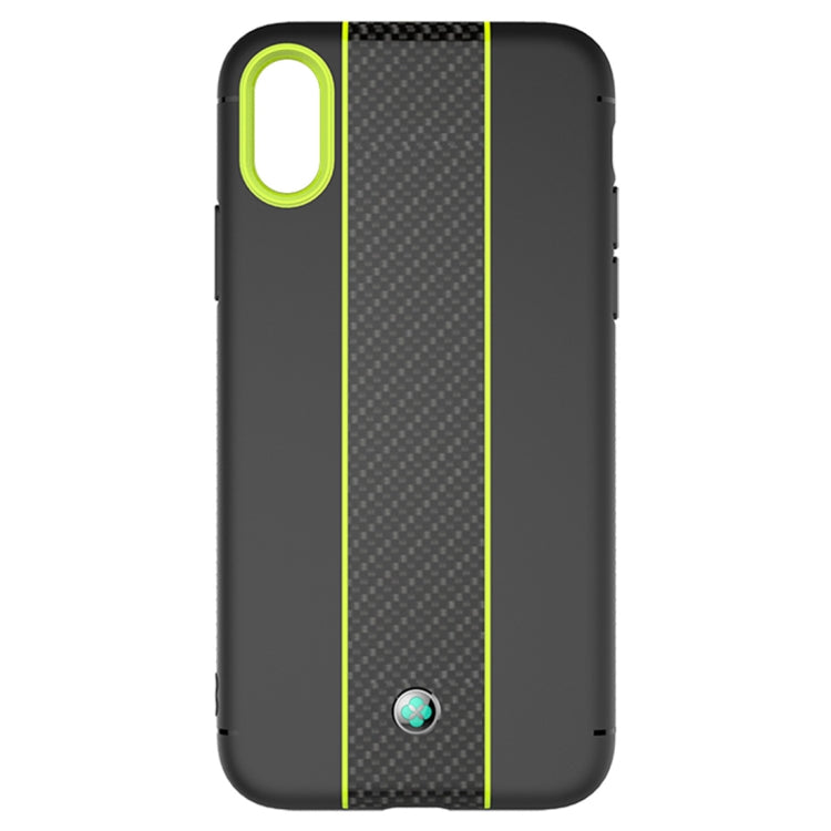 For iPhone X / XS TOTUDESIGN Colourful Series TPU+PC+Carbon Fibre Protective Case