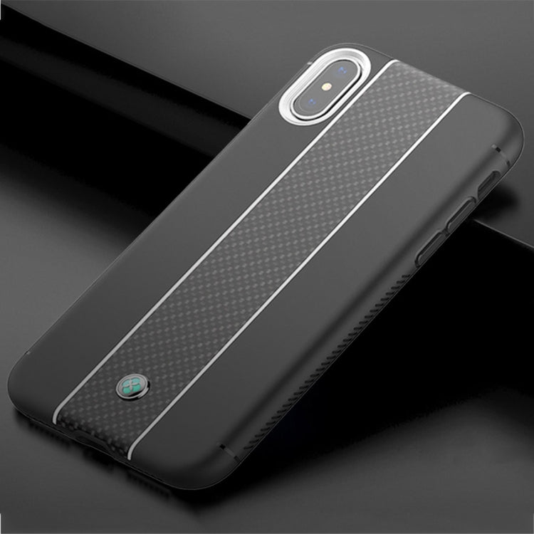 For iPhone X / XS TOTUDESIGN Colourful Series TPU+PC+Carbon Fibre Protective Case
