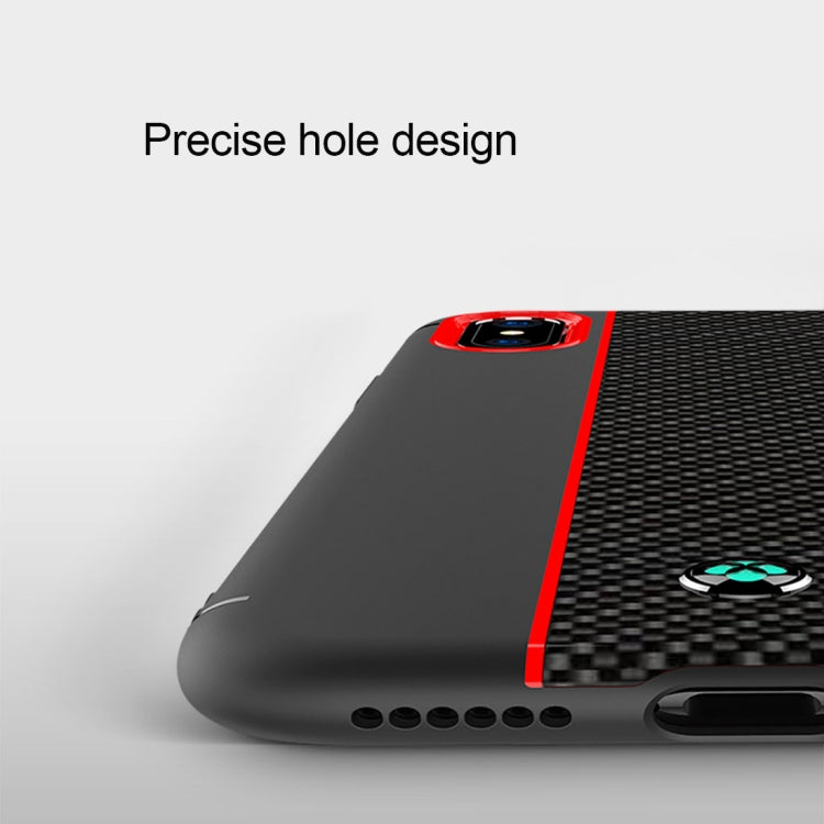 For iPhone X / XS TOTUDESIGN Colourful Series TPU+PC+Carbon Fibre Protective Case