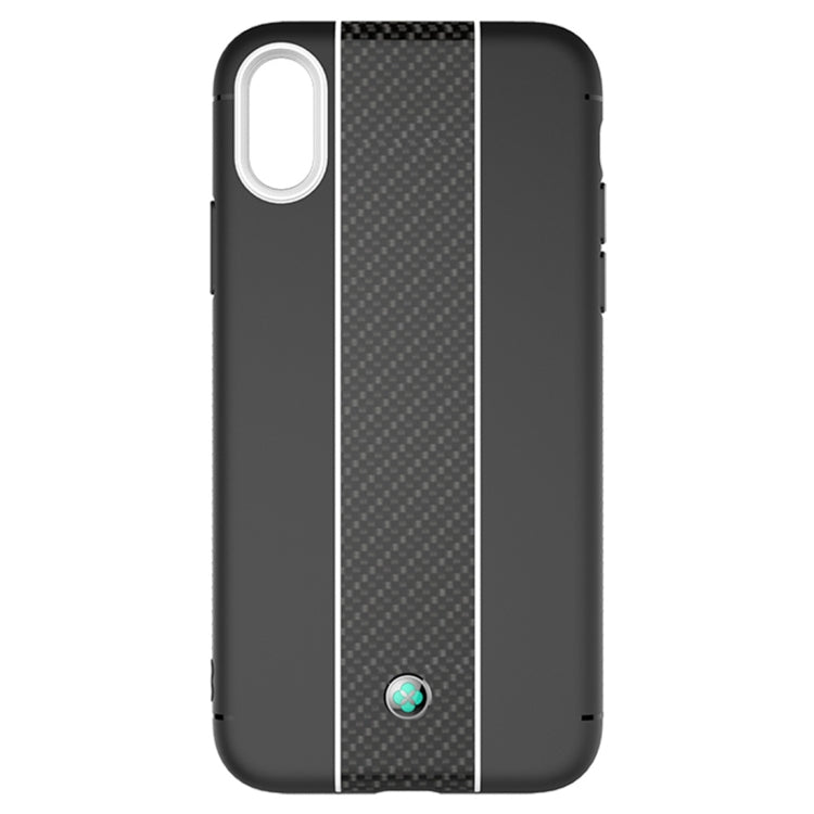 For iPhone X / XS TOTUDESIGN Colourful Series TPU+PC+Carbon Fibre Protective Case