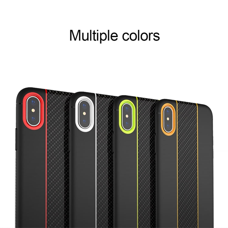 For iPhone X / XS TOTUDESIGN Colourful Series TPU+PC+Carbon Fibre Protective Case