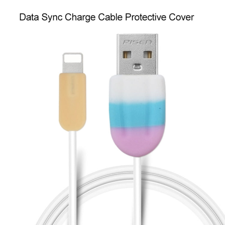 Data Sync Charge Cable Snow Cake Protective Cover for iPhone X / 6 / 7 / 8, Random Color Delivery