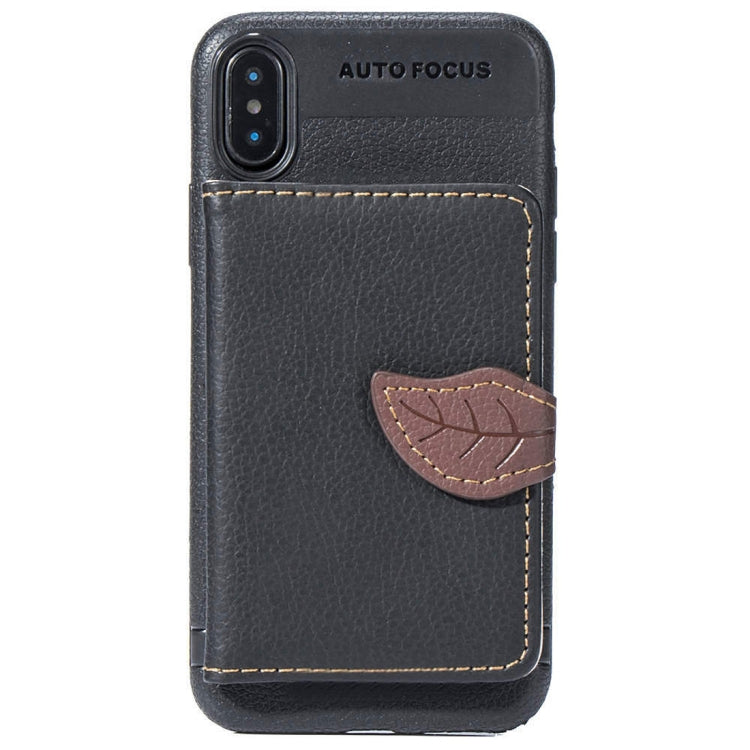 For iPhone X / XS Leaf Style Magnetic Leather Case  with Holder & Card Slots & Wallet & Photo Frame