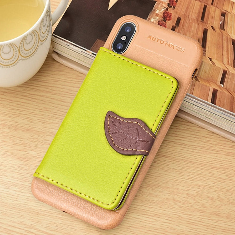 For iPhone X / XS Leaf Style Magnetic Leather Case  with Holder & Card Slots & Wallet & Photo Frame
