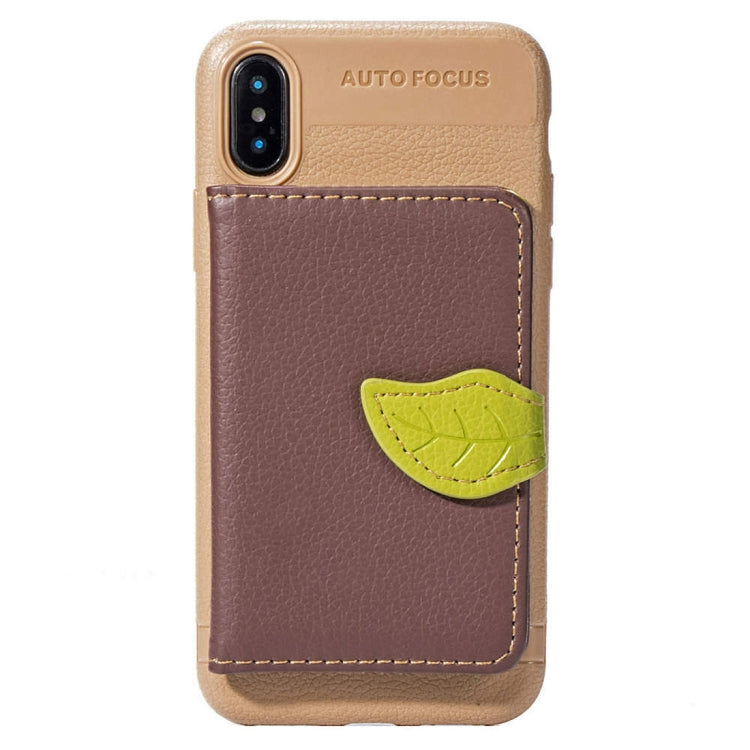 For iPhone X / XS Leaf Style Magnetic Leather Case  with Holder & Card Slots & Wallet & Photo Frame