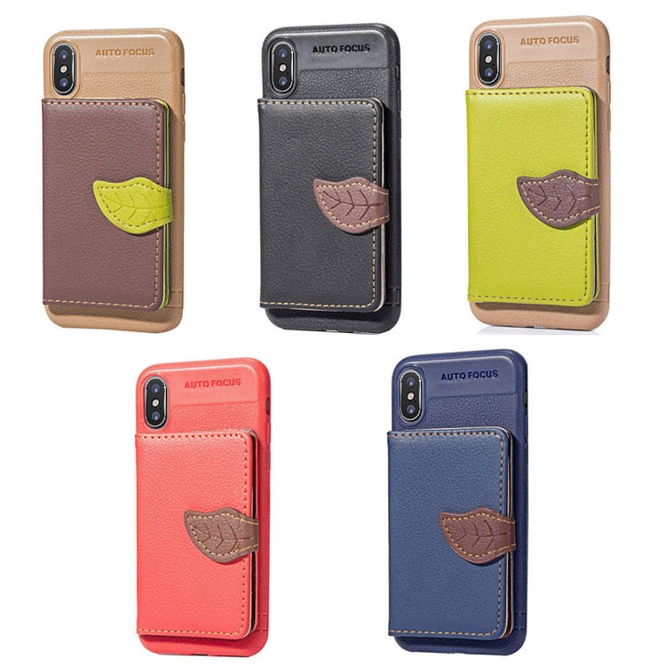 For iPhone X / XS Leaf Style Magnetic Leather Case  with Holder & Card Slots & Wallet & Photo Frame