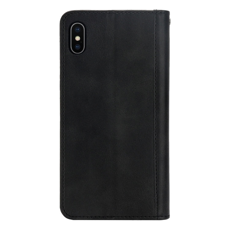 For iPhone X / XS Splicing Horizontal Flip PU Leather Case with Holder & Card Slots & Wallet & Photo Frame