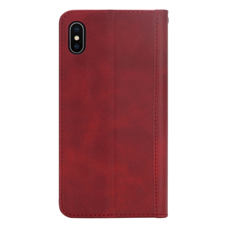 For iPhone X / XS Splicing Horizontal Flip PU Leather Case with Holder & Card Slots & Wallet & Photo Frame