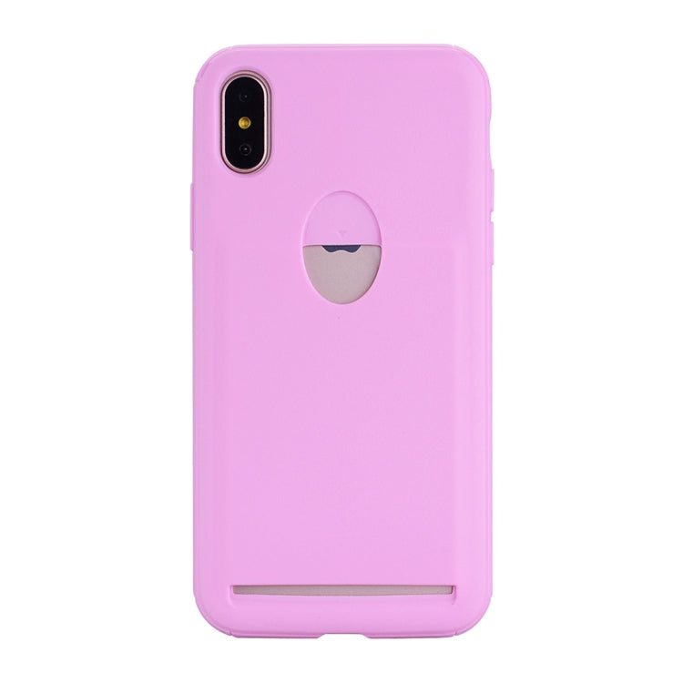 For iPhone X / XS Candy Color TPU Case  with Card Slot