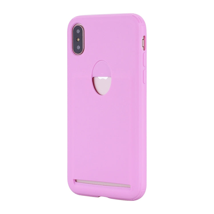 For iPhone X / XS Candy Color TPU Case  with Card Slot