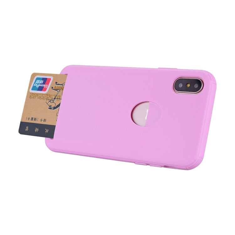 For iPhone X / XS Candy Color TPU Case  with Card Slot
