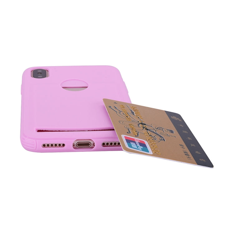 For iPhone X / XS Candy Color TPU Case  with Card Slot