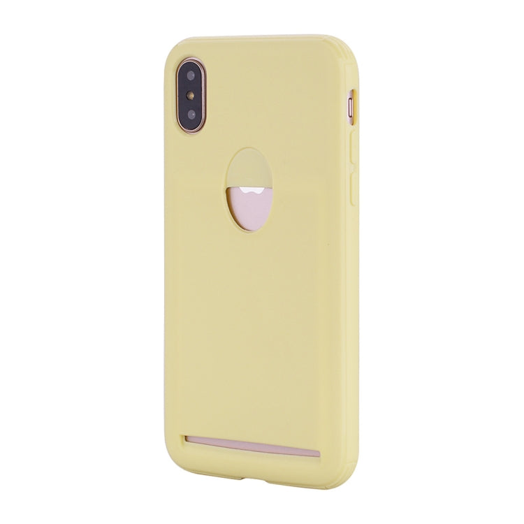 For iPhone X / XS Candy Color TPU Case  with Card Slot