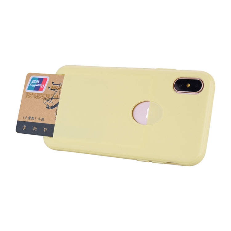 For iPhone X / XS Candy Color TPU Case  with Card Slot