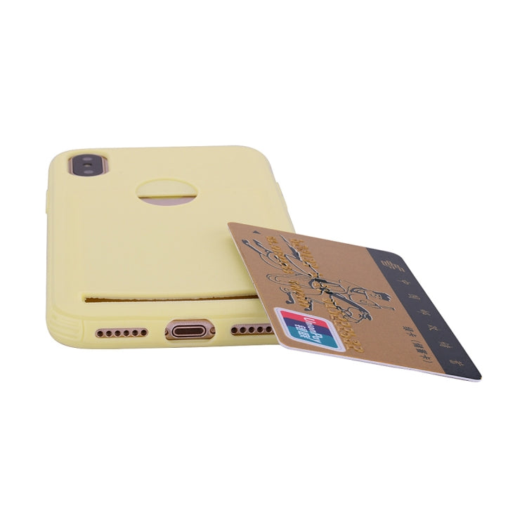 For iPhone X / XS Candy Color TPU Case  with Card Slot