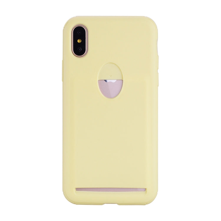 For iPhone X / XS Candy Color TPU Case  with Card Slot