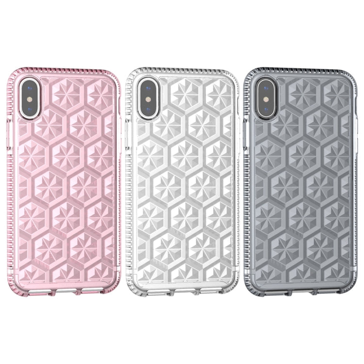 For iPhone X / XS Cube Pattern PC Case (Grey)