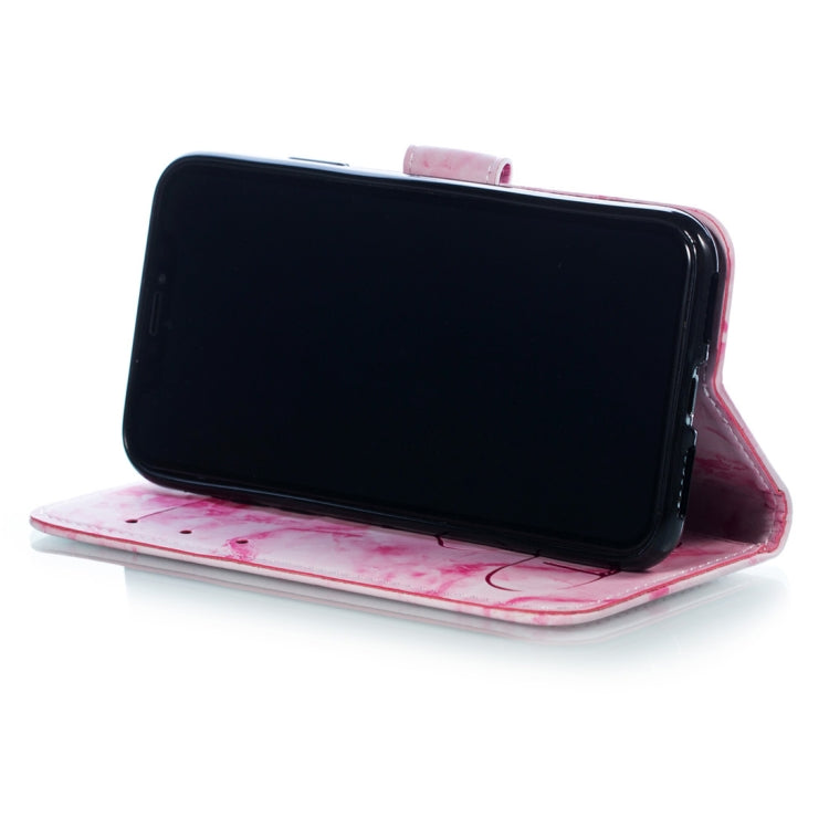 For iPhone X / XS Heart + Marble Pattern Horizontal Flip Leather Case with Holder & Card Slots & Wallet & Lanyard