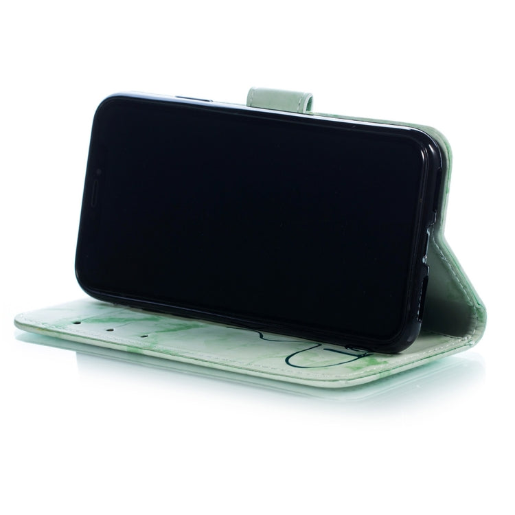 For iPhone X / XS Heart + Marble Pattern Horizontal Flip Leather Case with Holder & Card Slots & Wallet & Lanyard