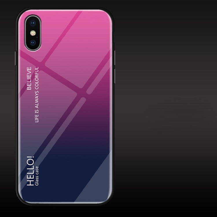 For iPhone X / XS Gradient Color Glass Case