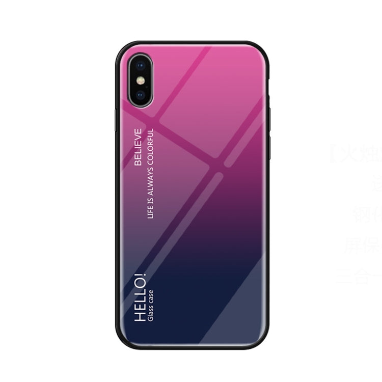 For iPhone X / XS Gradient Color Glass Case