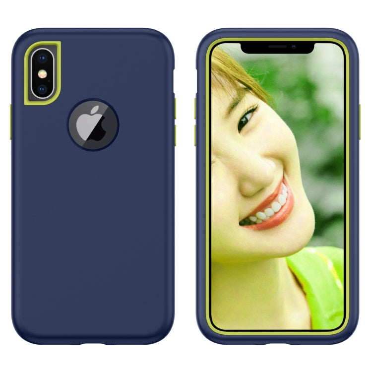 For iPhone X / XS 3 in 1 Solid Color Combination Case